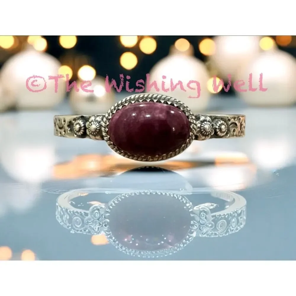 Wow! Rare Purple Spiny Oyster Cuff Sterling Silver Bracelet 6-8”